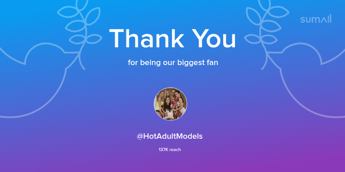 Our biggest fans this week: HotAdultModels. Thank you! via https://t.co/Lnrg9rGJvt https://t.co/bTl0<a href="/tag/pillowdick"class="tags"><span>#pillowdick</span></a><a href="/tag/cutetoy"class="tags"><span>#cutetoy</span></a>