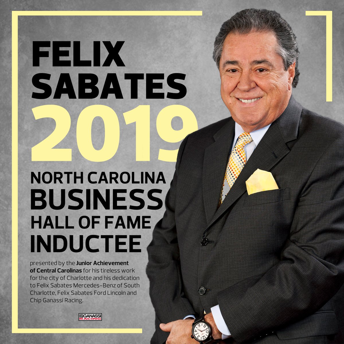 Join us in congratulating Felix Sabates on his induction into the North Carolina Business Hall of Fame presented by @JACenCarolinas!