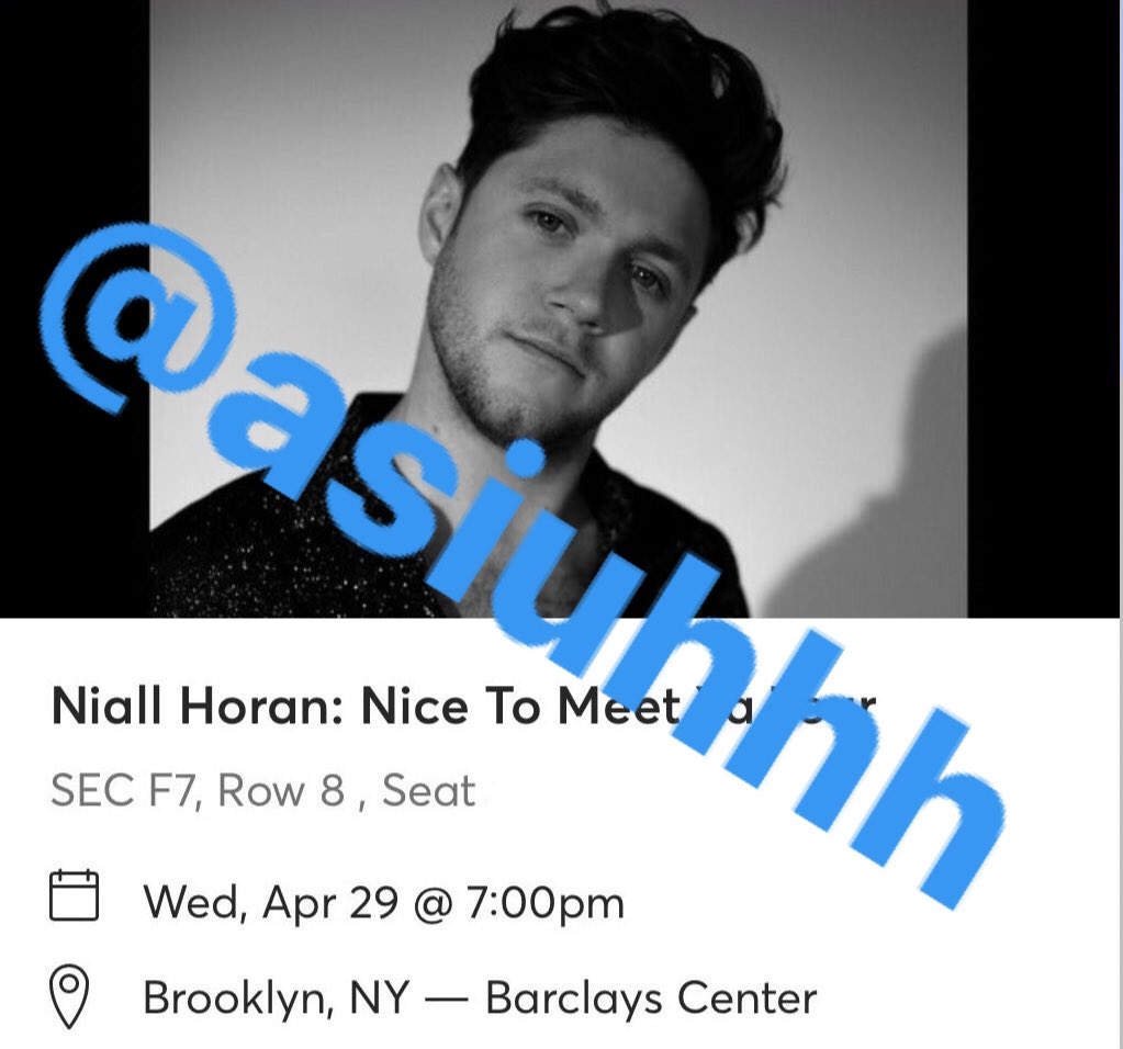BROOKLYN NIALL HORAN fans, @asiuhhh is selling ONE FLOOR ticket to the show on April 29th for $150! #NiceToMeetYaTour #NiceToMeetYaWorldTour