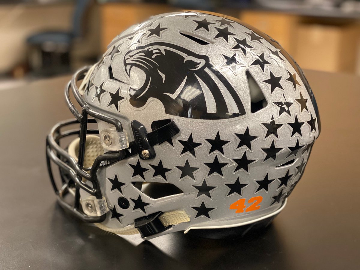 USPanthers's tweet photo. 🐾🙏🏼PantherNation🙏🏼🐾
In honor of Jalen Garcia’s memory we will be wearing #42 on our Helmets for our playoff game tomorrow. 
#TeamJalen 
#JalenStrong https://t.co/GFiNDdEgv2