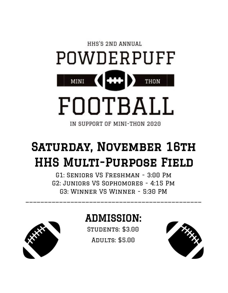It’s getting close! Are you ready for a super fun Saturday! Will we see you there? #ftk #hhsthon20 🎗💠🏈