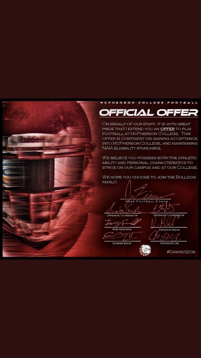 kaeden_hoefer's tweet photo. Blessed to receive and offer from McPherson! #DawgVi2i0n https://t.co/37aicMkuqw