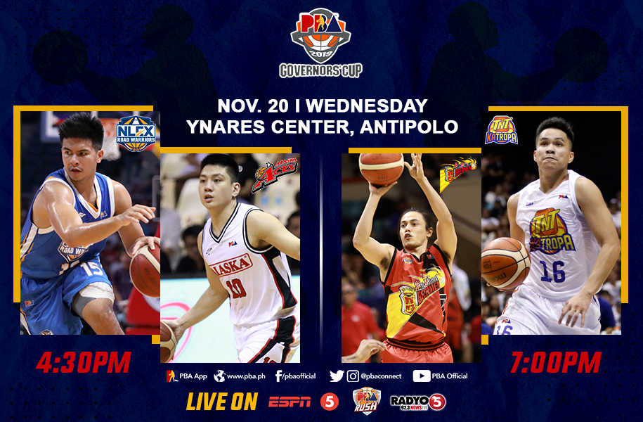 pbaconnect's tweet image. #PBAGovsCup Games on Nov. 20 - Wed sa Ynares Center, Antipolo:

4:30 PM @ArangkadaNLEX vs. @Alaska_Aces
7:00 PM @TheSMBeermen vs. @TNTKatropa_ph
---
Tickets HERE ⬇️
pba.ph/tickets

BTS ⬇️
instagram.com/pbaconnect

HIGHLIGHTS ⬇️
youtube.com/pbaofficial

#PBALabanKungLaban