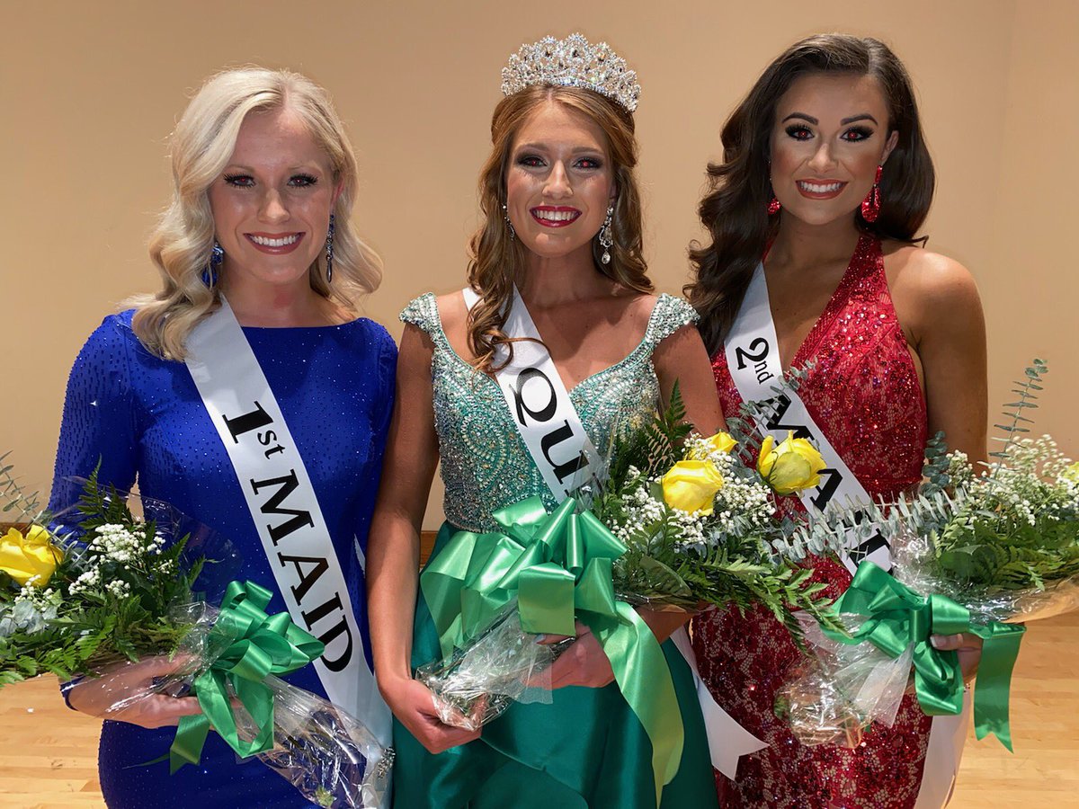Congratulations to this year’s Miss Greek winners! Queen: Caleigh Jo Erwin, ΧΩ; 1st Maid: Lauren Beverly, ΧΩ; 2nd Maid: Macy Garner, ΧΩ. Thank you so much to everyone that came out &amp; supported Ag In The Classroom tonight! Thank you to every sorority that participated this year!