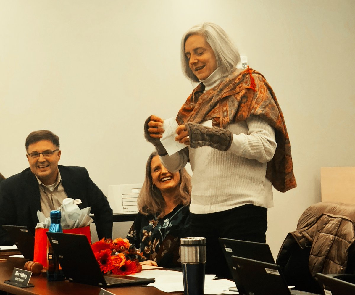 island_303's tweet photo. For 7.5 years, Mev Hoberg has served as a director on the BISD school board. Tonight was her last meeting as a school board member -- but we know it isn't the last we will see of her. Thank you, Mev, for your unwavering support. BISD is stronger because of you. #bisd303 https://t.co/lRCqJ4kVuh