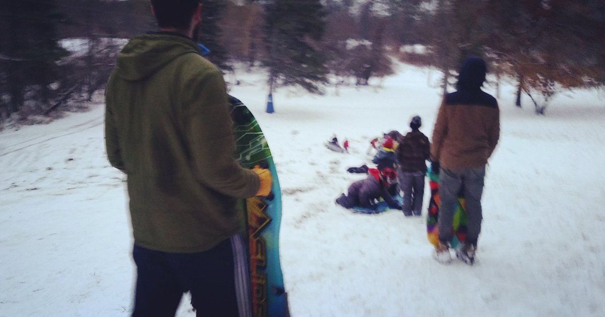 Brave_River's tweet photo. #TobogganLeaguersUnite! Our friends from Darko's previous public school &amp; next forest neighbours have been tobogganing together at our house for years! Today some teachers from the Norval Outdoor School couldn't resist a few rips after work!  #LastMinuteAdventures #RampItUp https://t.co/KrWqDj0zHf