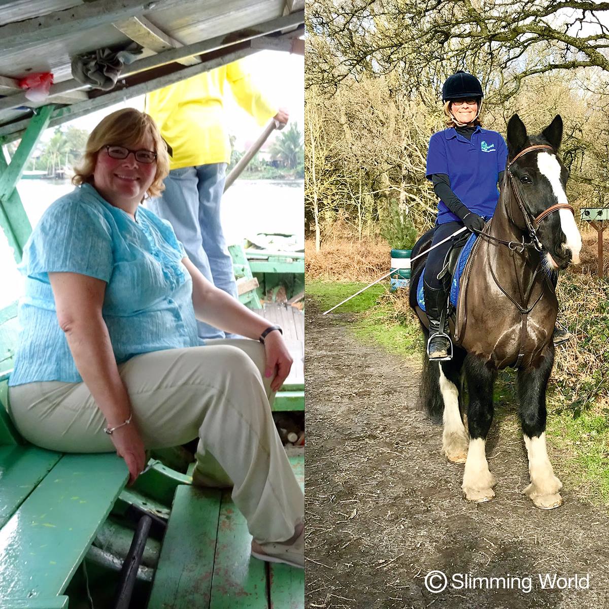 If you’re looking for some #inspiration to head into the weekend with, look no further than Julie! She believed her time in the saddle was over until she lost 7st 4.5lbs with #Slimming World -now she’s back on the #horse and #riding high! qoo.ly/zztg64 #weightlossdreams