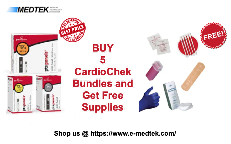 E_Medtek's tweet image. Buy 5 #CardioChek Bundles | Get #FREE #Ancillary Supplies 

The CardioChek PA #Analyzer is a fast portable blood test system which provides accurate cholesterol testing results in two minutes or less.

Visit us at:
e-medtek.com/freedom-promot…