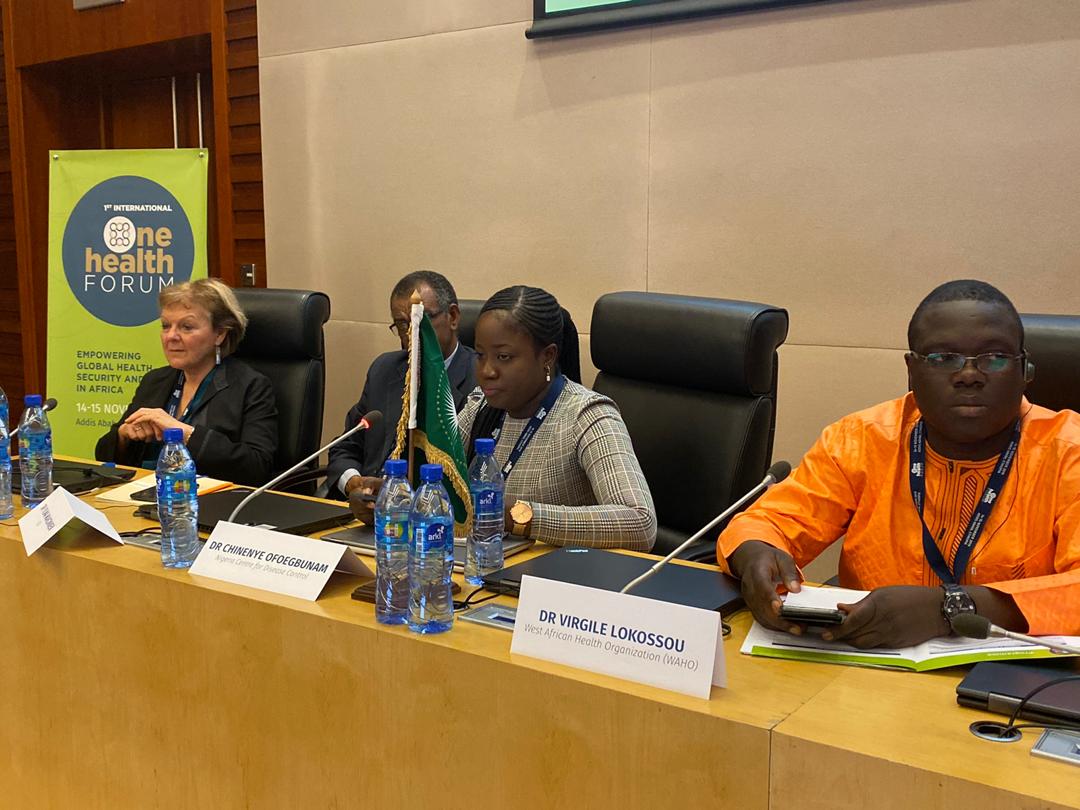 AfricaCDC's tweet photo. @AfricaCDC endorses a #OneHealth approach to address shared health threats at Human-Animal-Environmental interface for a safer &amp; healthier #Africa at day 2 of 1st Int'l #OneHealth forum with experts from @NCDCgov @PHE_uk  @nicd_sa @MiniofHealthUG. @Wande_A @laktarr001 https://t.co/PzCNaL6iWo