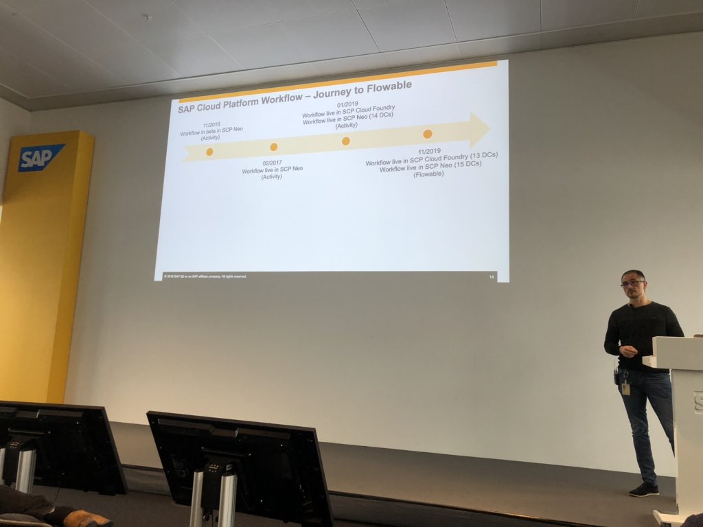 jbarrez's tweet photo. In production with #Flowable since yesterday in 28 datacenters. Migration without any downtime. Respect to #SAP. #Flowfest https://t.co/2Zu0lI50yO