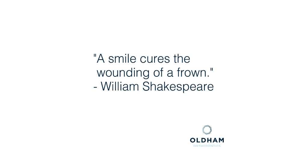 OrthoOldham's tweet photo. Smile Quotes 😁
“A smile cures the wounding of a frown” – William Shakespeare
#quote #quoteoftheday #smilequote #teethquote #teeth #smile #orthodontics #braces https://t.co/sxuPhaSDeL