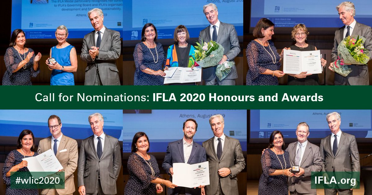 Call for Nominations: IFLA 2020 Honours and Awards #wlic2020 IFLA.org