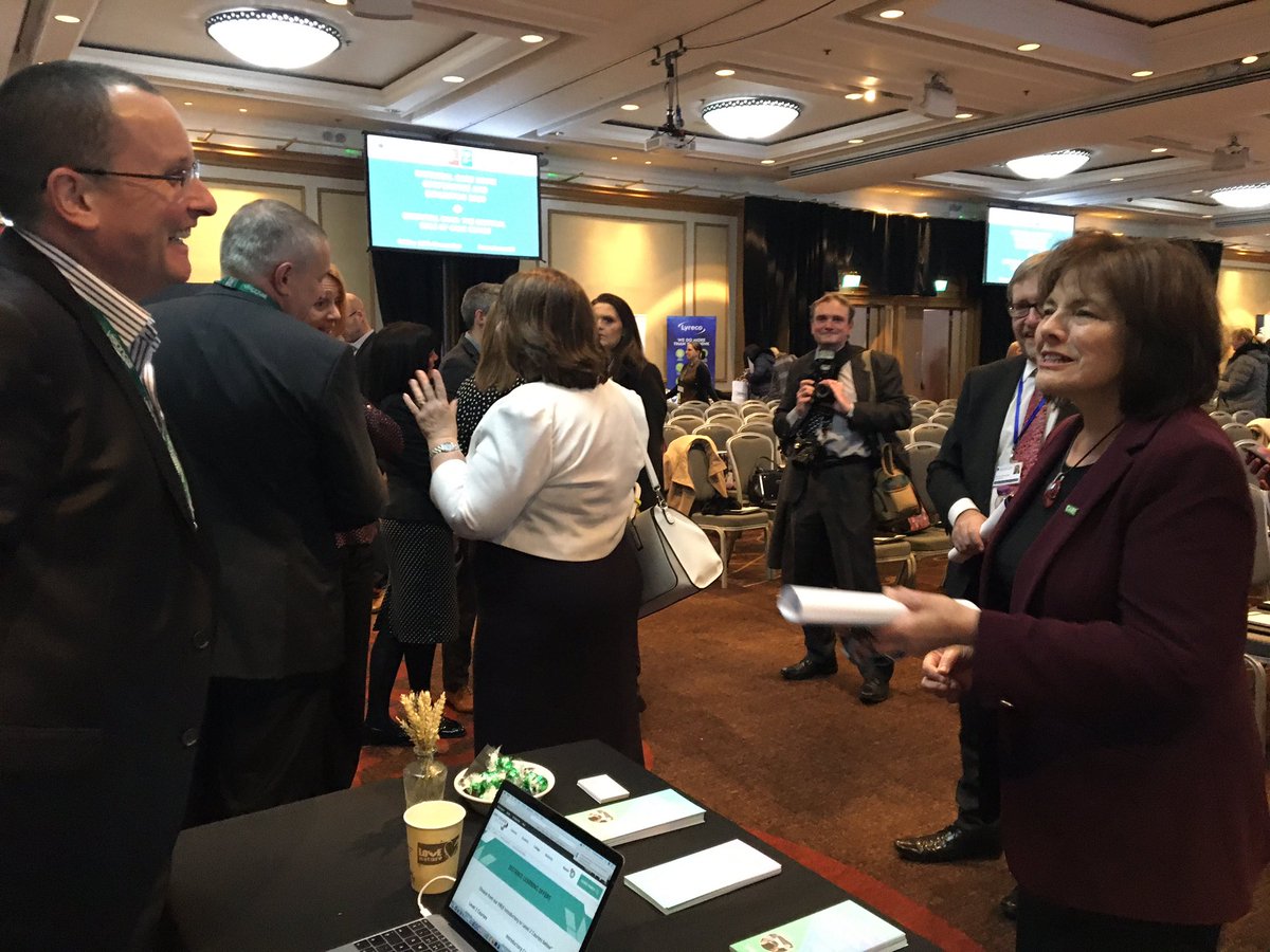 Our CEO Ian Savage chatting with Jeanne Freeman, Cabinet Secretary for Health &amp; Sport this morning at <a href="/scottishcare/">Scottish Care</a>’s National Care Home conference today. #carehome19