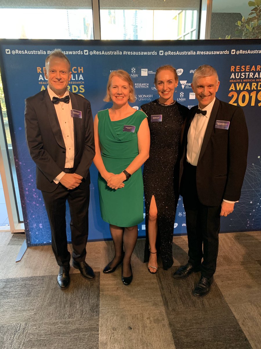 Honored to be with the @MelanomaAus melanoma dream team at the @ResAustralia Awards night - @ProfGLongMIA @ProfRScolyerMIA @RachaelMorton12