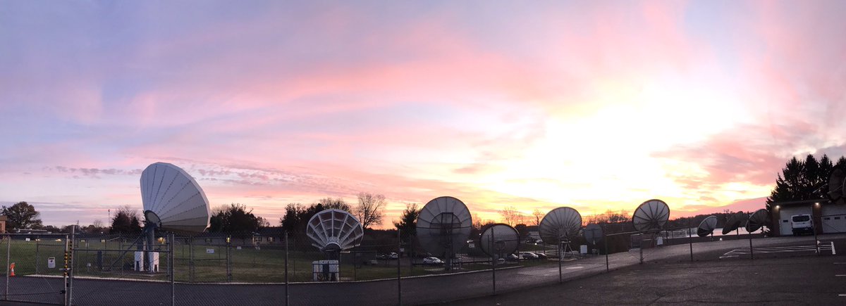 #Amazing #sunset behind @WGAL satellites. #beammeupscotty #nofilter – at WGAL-TV