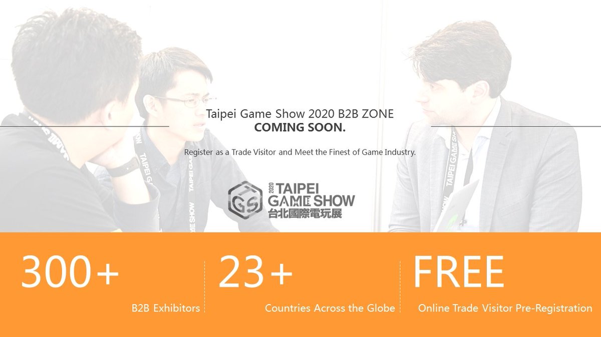 TaipeiGameShow's tweet photo. Taipei Game Show B2B ZONE is coming back with an even stronger line-up in 2020.  We truly dedicate ourselves to bring you the best platform in Asia-Pacific game industry ecosystem.
https://t.co/sEzMP8Wk4m

#TaipeiGameShow #B2BZONE #IndieHouse #IGA #tradevisitor #business https://t.co/gsF2ZeHzuc