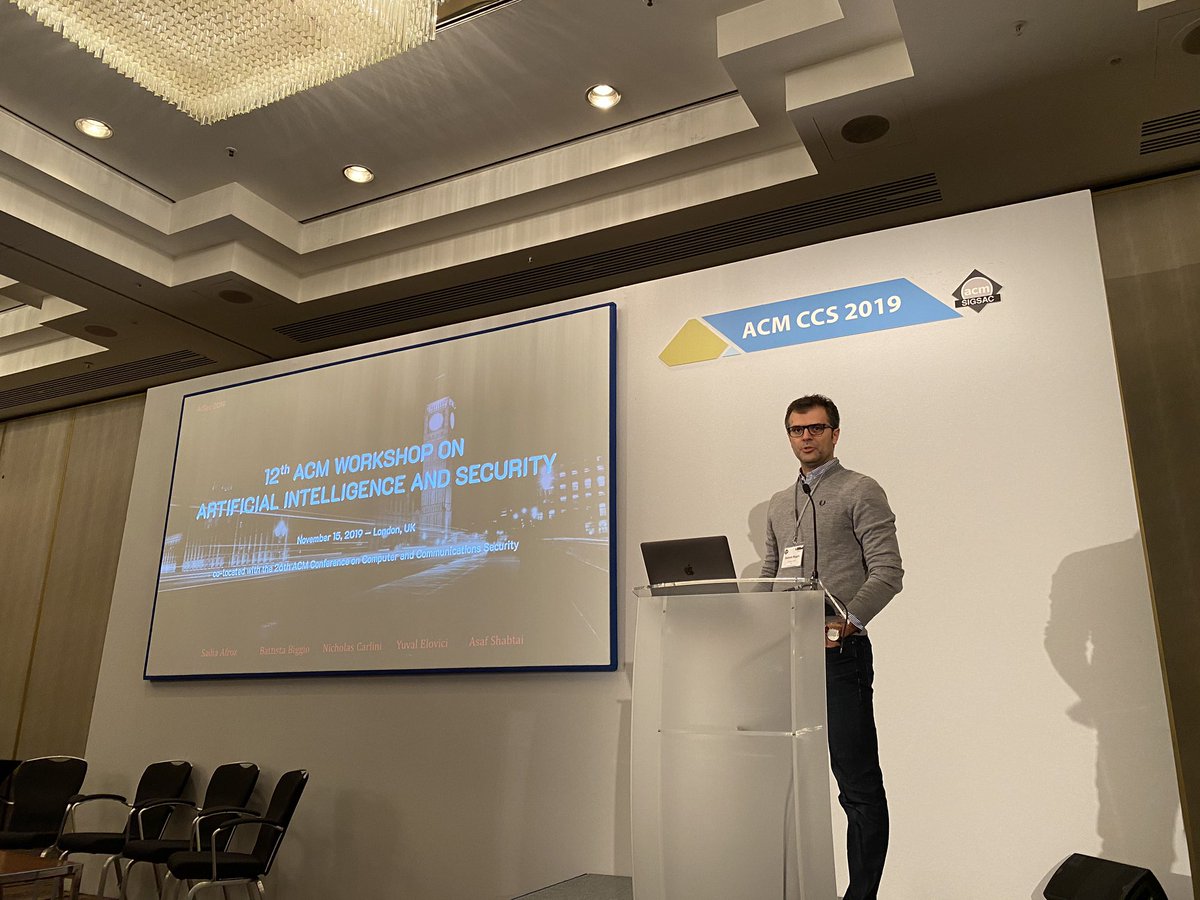 fbpierazzi's tweet image. Battista Biggio @biggiobattista opening #AISec at @acm_ccs 2019!