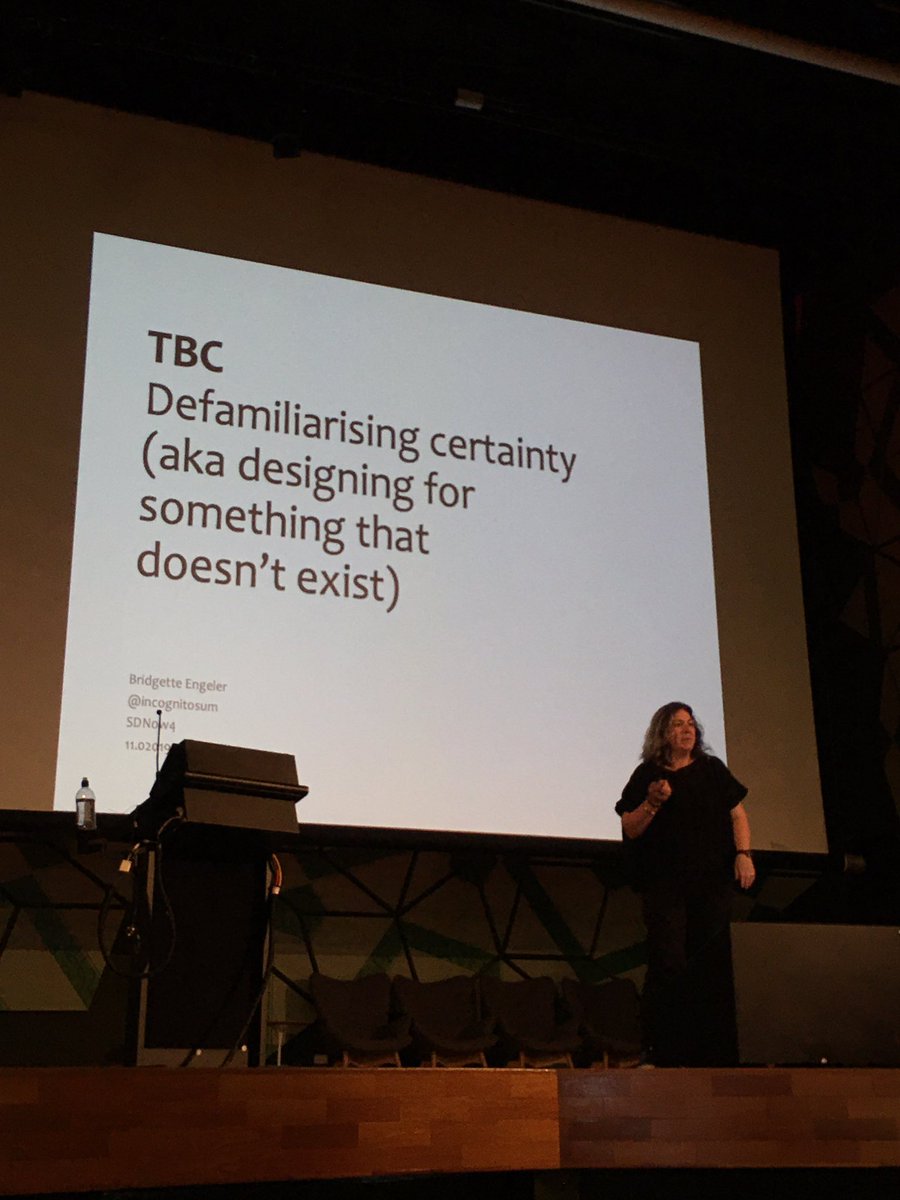 idilgaziulusoy's tweet photo. Another talk I’ve been looking forward to by @incognitosum! Bridgette dropped the bomb in second 10: the future doesn’t exist. #SDNOW4 https://t.co/y7Cb7pzutn