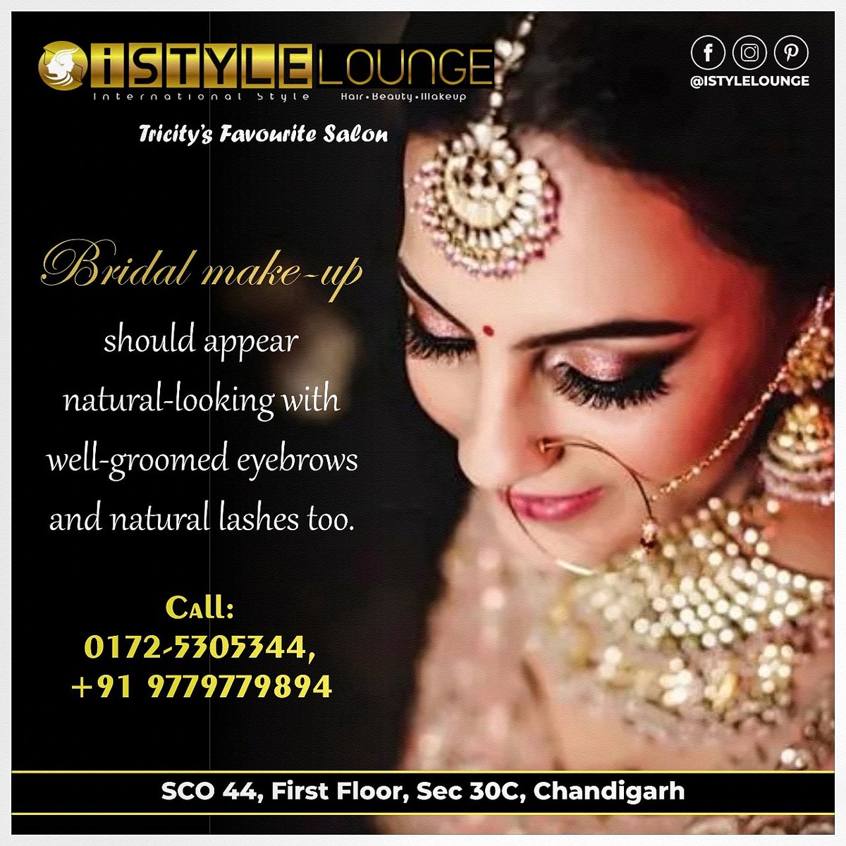 iStyleLounge30c's tweet photo. BRIDAL MAKEUP SHOULD APPEAR NATURAL-LOOKING WITH WELL-GROOMED EYEBROWS AND NATURAL LASHES TO

Book📕 your appointment now. Call us📞 at 01725305344
SCO - 44, First Floor, Sector 30C, Chandigarh

#weddingmakeup👰 #makeupartist💄 #makeup💄 #wedding 👰#bridalmakeup #bride https://t.co/FAgO9GyUxY