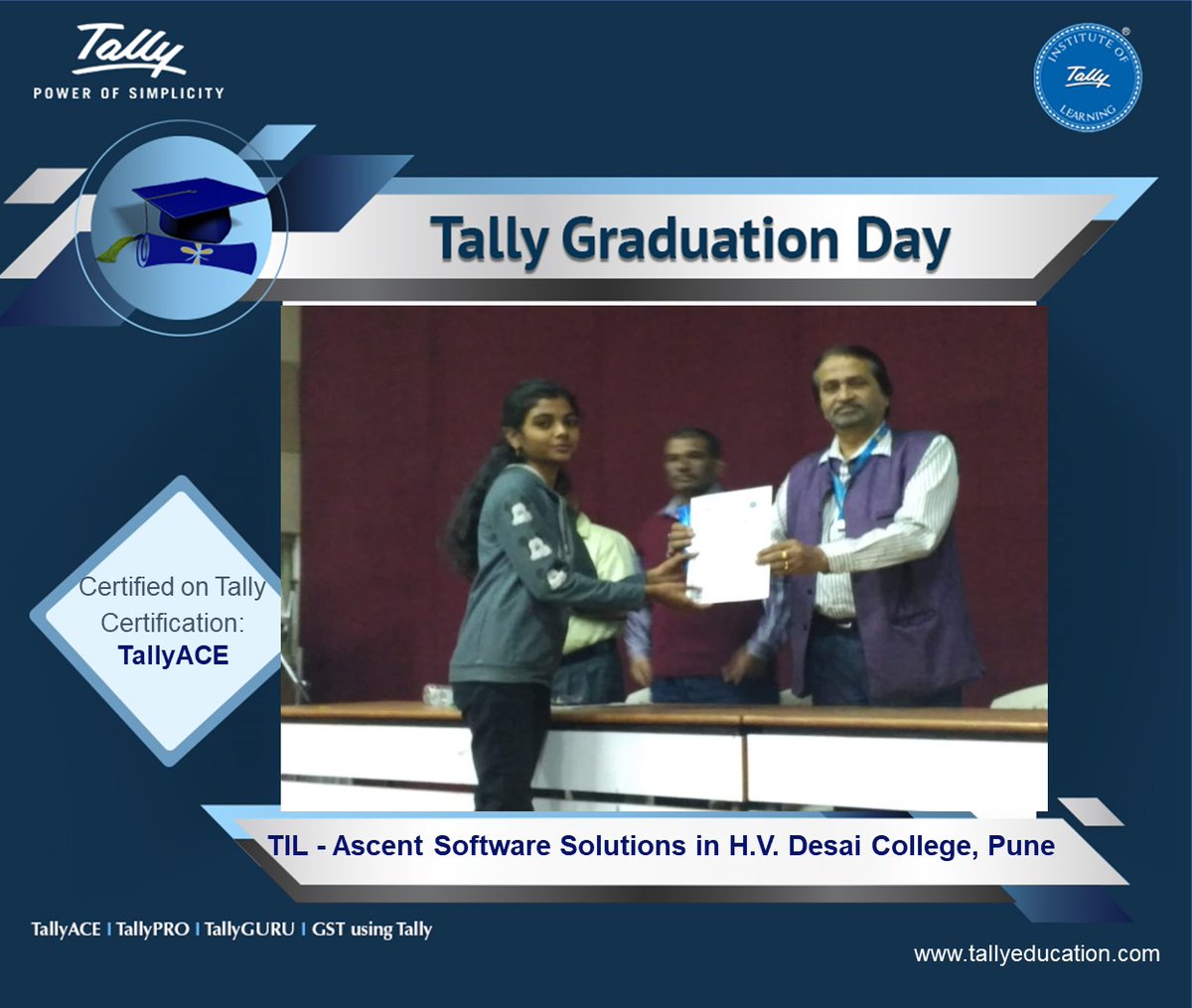 talllyeducation's tweet photo. Snapshots of the #TallyGraduationDay organised by our partners #Howrah, #Bengaluru, #Pune, #Delhi, #Vapi to felicitate the candidate on their successful completion of the assessment. All the successful candidates are awarded with verifiable certificate from Tally. https://t.co/iW3Sgm87uk