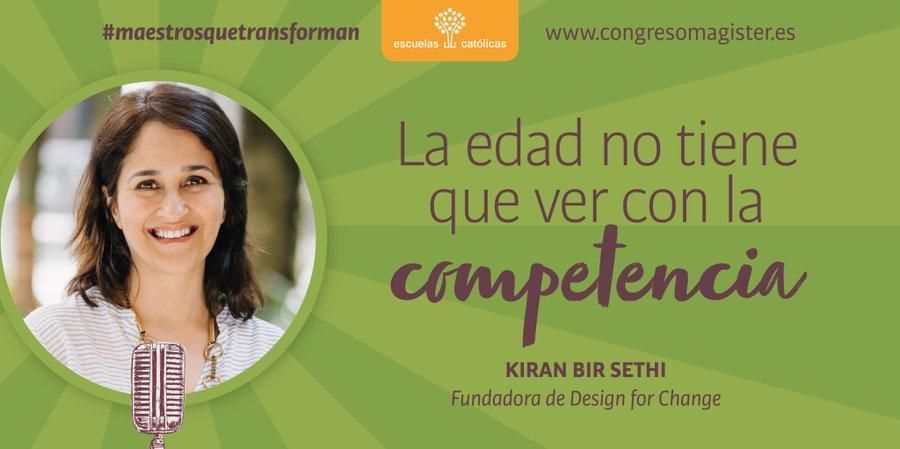 Impresionante lo vivido ahora mismo con Kiran Bir Sethi @kiranbirsethi fundadora de Design for Change. La fórmula del 'Yo Puedo': ☑Siente ☑ Imagina ☑ Haz ☑Comparte #Magister19 #EducarParaDarVida
#PasiónPorEducar #DesignForChange