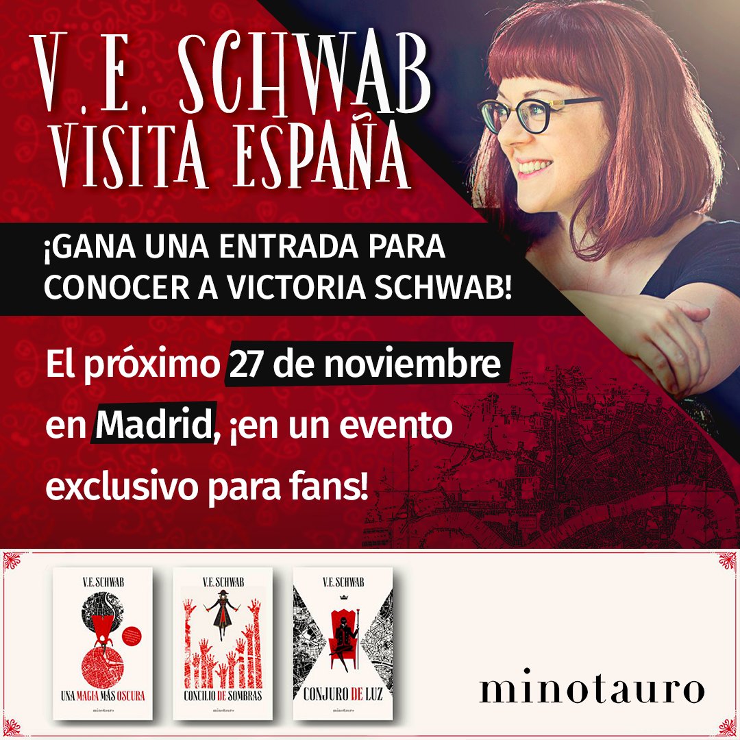 minotaurolibros's tweet photo. 🤔 ¿Quieres conocer a @veschwab, autora de la trilogía #SombrasDeMagia? ¡Estás de suerte!

¡Sorteamos 15 entradas para un evento exclusivo con ella el próximo 27/11 en MADRID! 

☝ Sigue a @minotaurolibros
✌ Da RT a este tweet

📢 Los ganadores se anunciarán el 22/11 a las 10h. https://t.co/6DyoiQaW9a