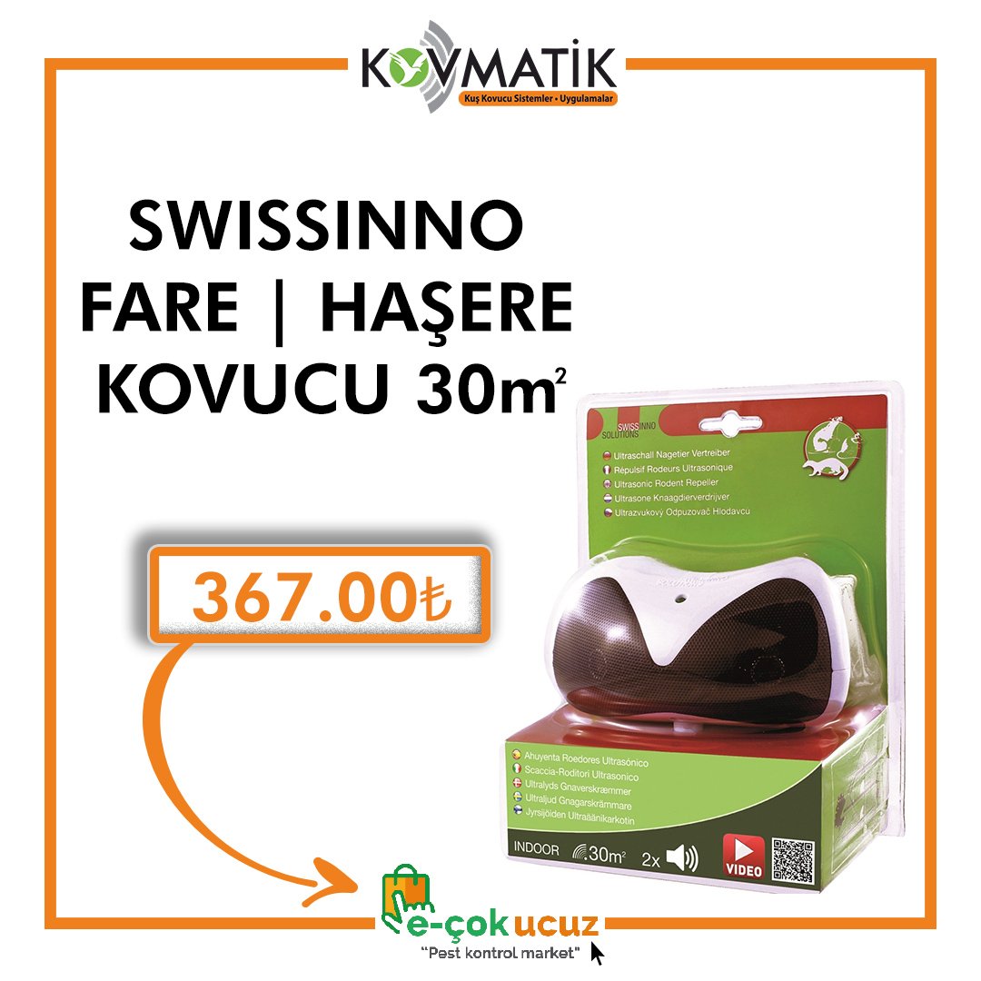 SWISSINNO FARE | HAŞERE KOVUCU CİHAZ 367.00 ₺ #fare #haşere #farekovucu #fareuzaklaştırıcı #haşerekovucu #haşereuzaklaştırıcı #ecokucuz #kovmatik #ücretsizkargo #kapıdaödeme #swissinno <a href="/swissinnoturkey/">Swissinno Türkiye</a> 

e-cokucuz.com/urun/swissinno…