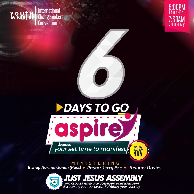 MbataE's tweet photo. #ASPIRE2019 loading, 6days to go........@Tweet_JJA @tkacommunity @HOTRphc @PH_first_son @WakeUpPHCity @PHtraffic @Spacoessienini @_bsd_1 @itsjeffbanky @SommieOnu @OOdocha @dan_ugochukwu @_JerryEze @ReignerDavies @JaneBrownsblog @dbfmusic01 https://t.co/wsja7gZWye
