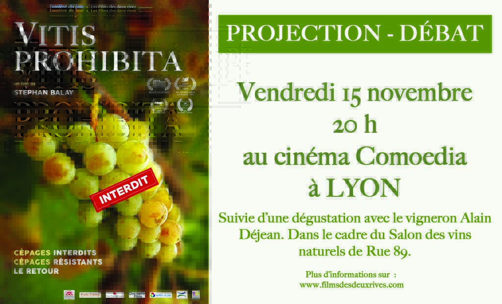 A l’occasion de l’ouverture du Salon des vins naturels de <a href="/Rue89/">Rue89</a> #Lyon. Projection suivie d'un débat avec le vigneron Alain Déjean - Domaine Rousset Peyraguey - figure iconoclaste de Sauternes (en Gironde).
🍷🍷 Dégustation de vin à l'issue de la projection du film - Entrée libre