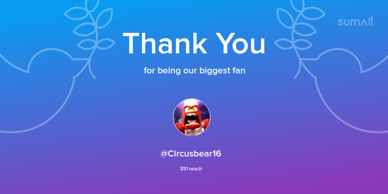 Our biggest fans this week: Circusbear16. Thank you! via sumall.com/thankyou?utm_s…