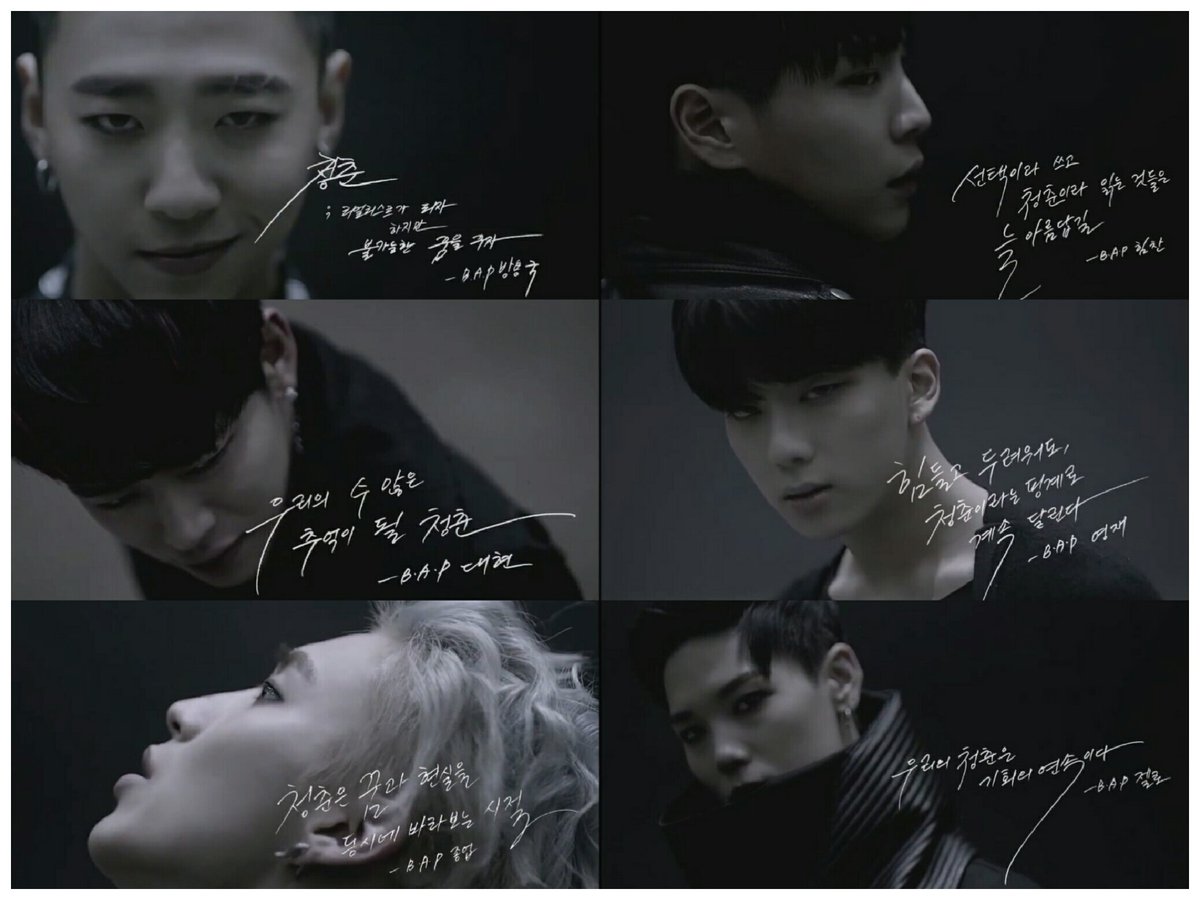 Yukashi10's tweet photo. YJ: Even if you're tired, use youth as an excuse to keep running
JU: Youth is the days where you watch both dreams & reality at the same time
JH: Youth is endless opportunities
#BAP151115
#BAPMatrix https://t.co/HQtmAbOGTn