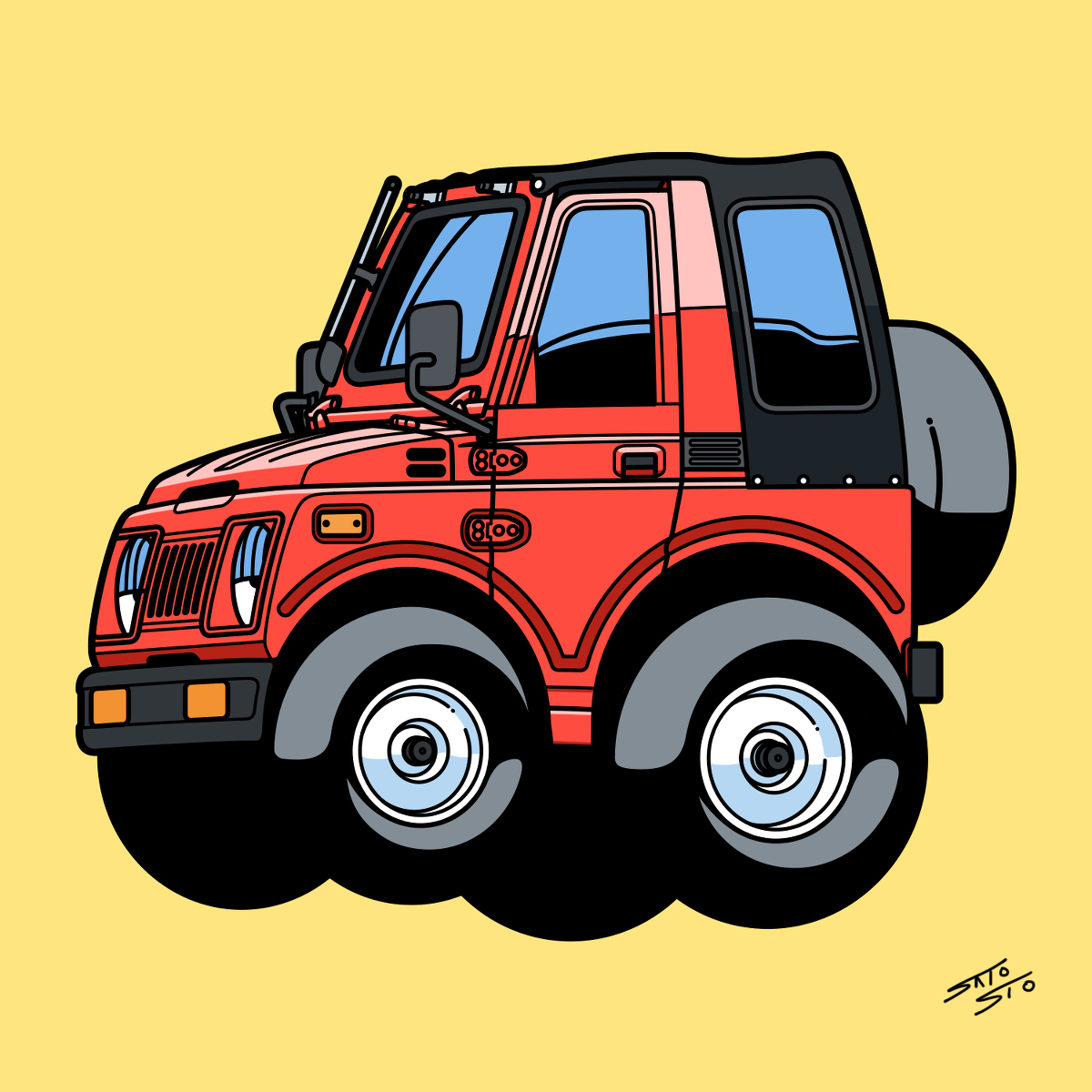 Suzuki Jimny Sj30 自動車 車 チョロq デフォルメ さとしお Satosioのイラスト