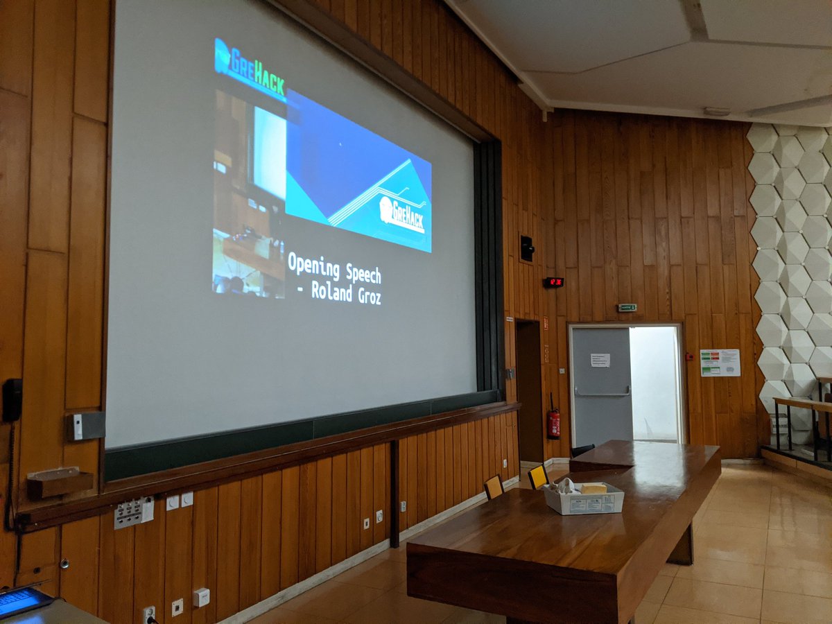 Ministraitor's tweet image. Same as last year, we&apos;re live-streaming the conference room A0.22 to A0.10. @GrehackConf #grehack