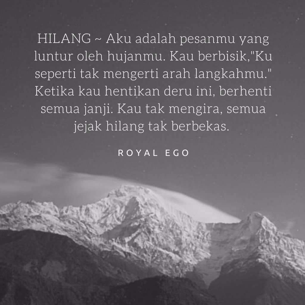 HILANG
.
.
Silakan didengar secara utuh di sini:

Spotify
open.spotify.com/search/hilang%…

Youtube Playlist
youtube.com/watch?v=YpECUe…
.
. 
#RoyalEgo #LirikRoyalEgo #Band #BandIndonesia #MusicIndonesia #MusikIndonesia #Throwback #REsurrection