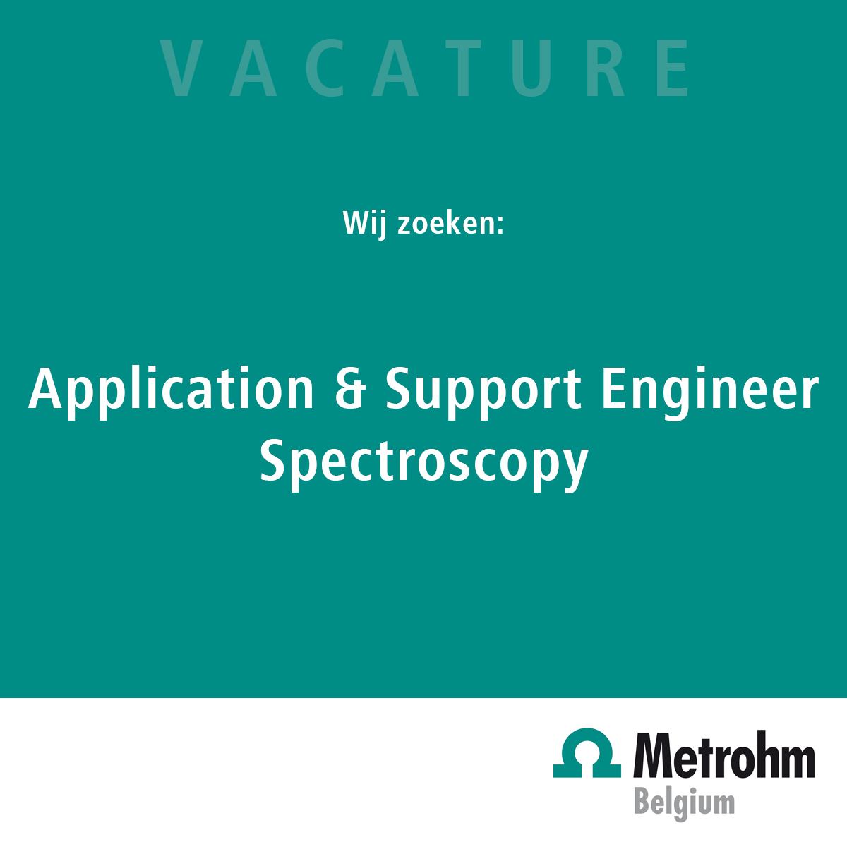 Is analytische chemie jouw ding en ben je vertrouwd met NIR en Raman dan ben jij de collega die wij zoeken.
Stuur je CV en motivatie naar jobs@metrohm.be !
Meer info over deze vacature : bit.ly/2KnLGQ0 

#vacature #NIR #Raman #spectroscopy #chemie #bachelor
