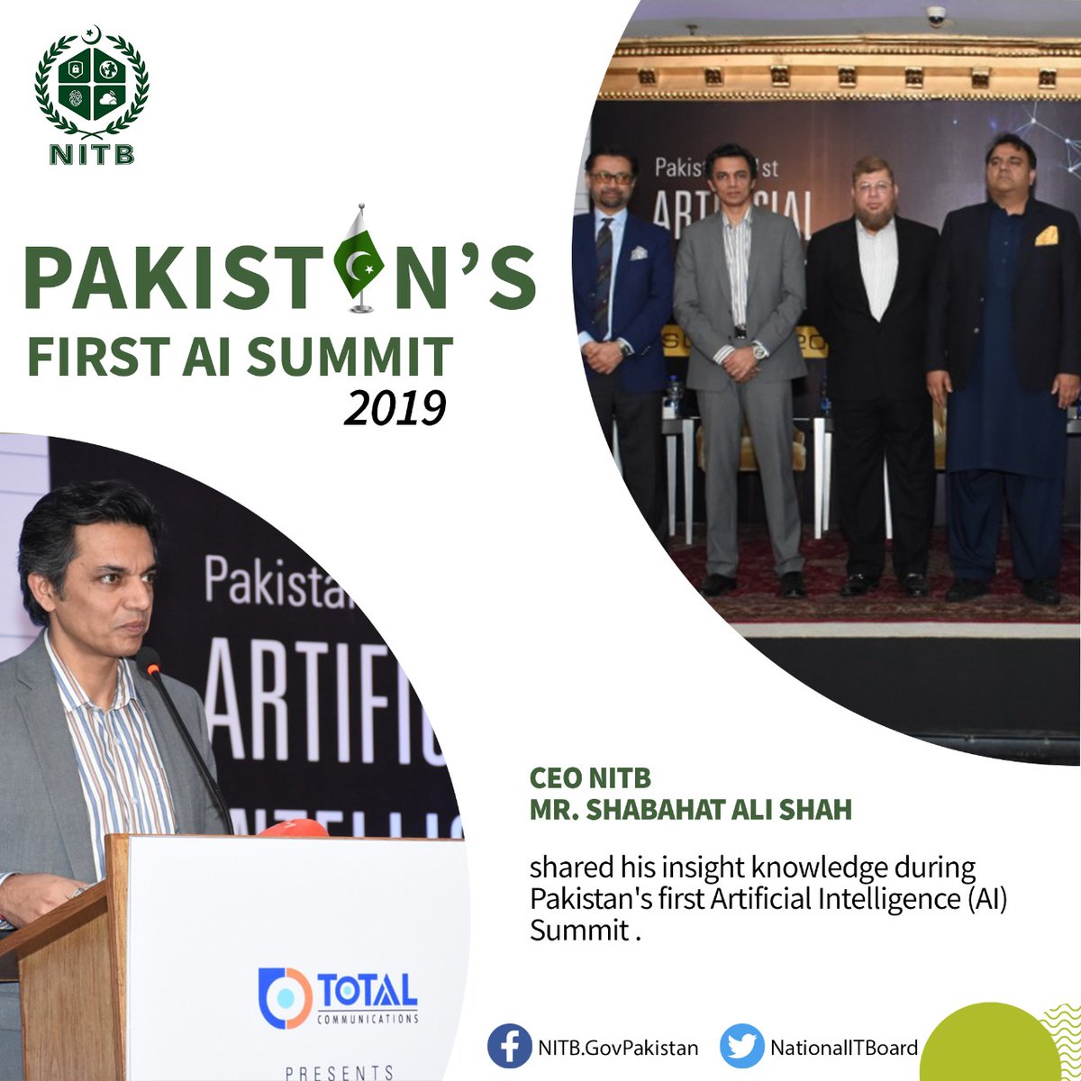 NationalITBoard's tweet image. Mr. Shabahat Ali Shah, CEO, NITB, shared his insight knowledge during Pakistan&apos;s first #ArtificialIntelligence #AISummit2019 and expressed his views on how important it is for Pakistan to adopt modern trends of AI to compete globally in today&apos;s era.
#NayaPakistan #TechNews