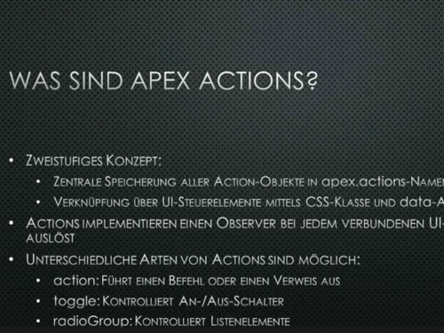DOAGeV's tweet photo. Aufgezeichnet: Jürgen Sieben erläutert in seinem Vortrag auf der #apexconn19 die Arbeitsweise und Verwendung der oft übersehenen APEX-Komponente APEX-Actions. https://t.co/qafWB0hh7p https://t.co/6oHy7TuRJn