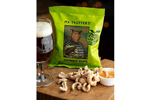 MR TROTTER’S ‘SKINNY DIPS’
A Gluten-Free Porcine Revolution
Mr Trotter, that elegant pig, has launched a revolutionary new gluten-free porky snack. bit.ly/2OeNuMd <a href="/Mr_Trotters/">Mr_Trotters</a> <a href="/RandRDrinkers/">R&R Teamwork</a>