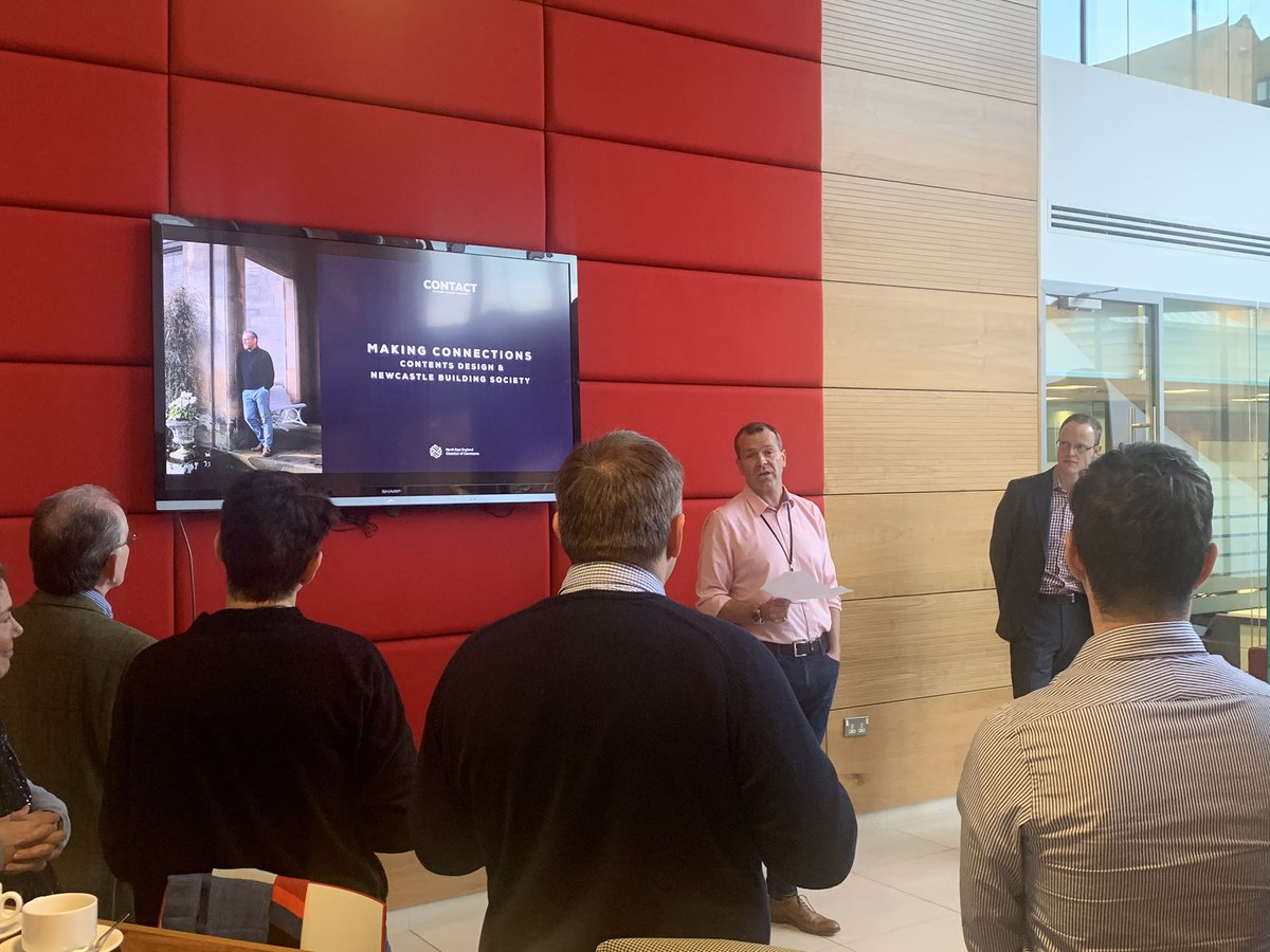 nechamber's tweet photo. James Holmes from @NorthPandIClub welcomes members to this mornings @NEEContact_ launch. Thanks for having us in your lovely quayside offices for our networking breakfast. https://t.co/n7jtaAYv54
