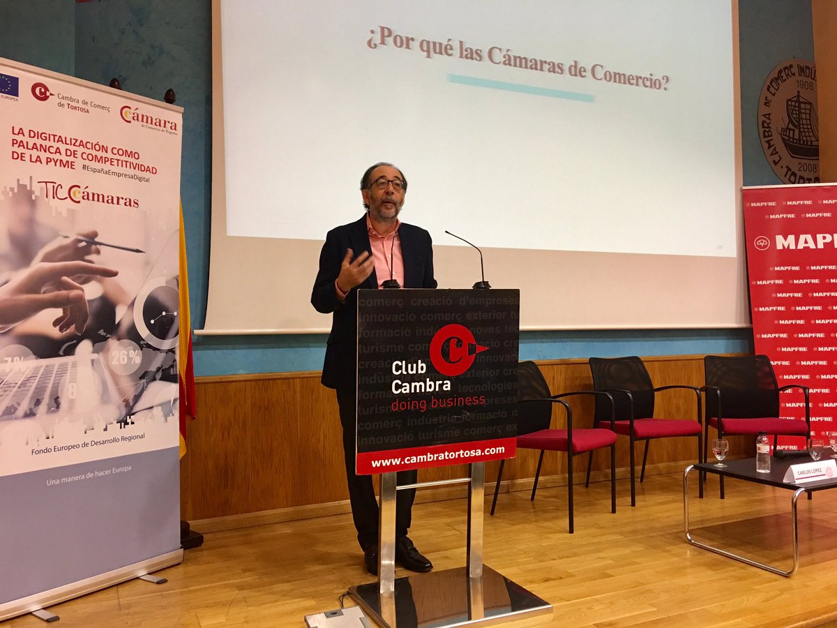 “Las pymes no llegan a alcanzar los niveles digitales de los propios usuarios y muestran desviaciones con Europa. Las Cámaras tienen que ser un referente en la transformación digital de las pymes”. Carlos López, Presidente de la Comisión de Digitalización de la Cámara de España.