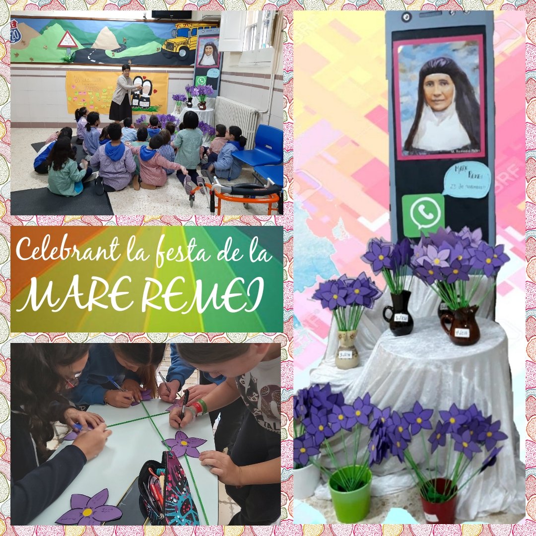 mdpvicky's tweet photo. Un whatsApp a recepció a @MDPBailen ens convida a la festa de la MARE REMEI, qui va lluitar pels drets de les joves a tenir una escola on aprendre. @Capuchinas_MDP #valors #emocions #religió #violetes #juntsaprenem @ColindresP @Treminio1Aura @montsegagovi https://t.co/7zKZNUOdBm