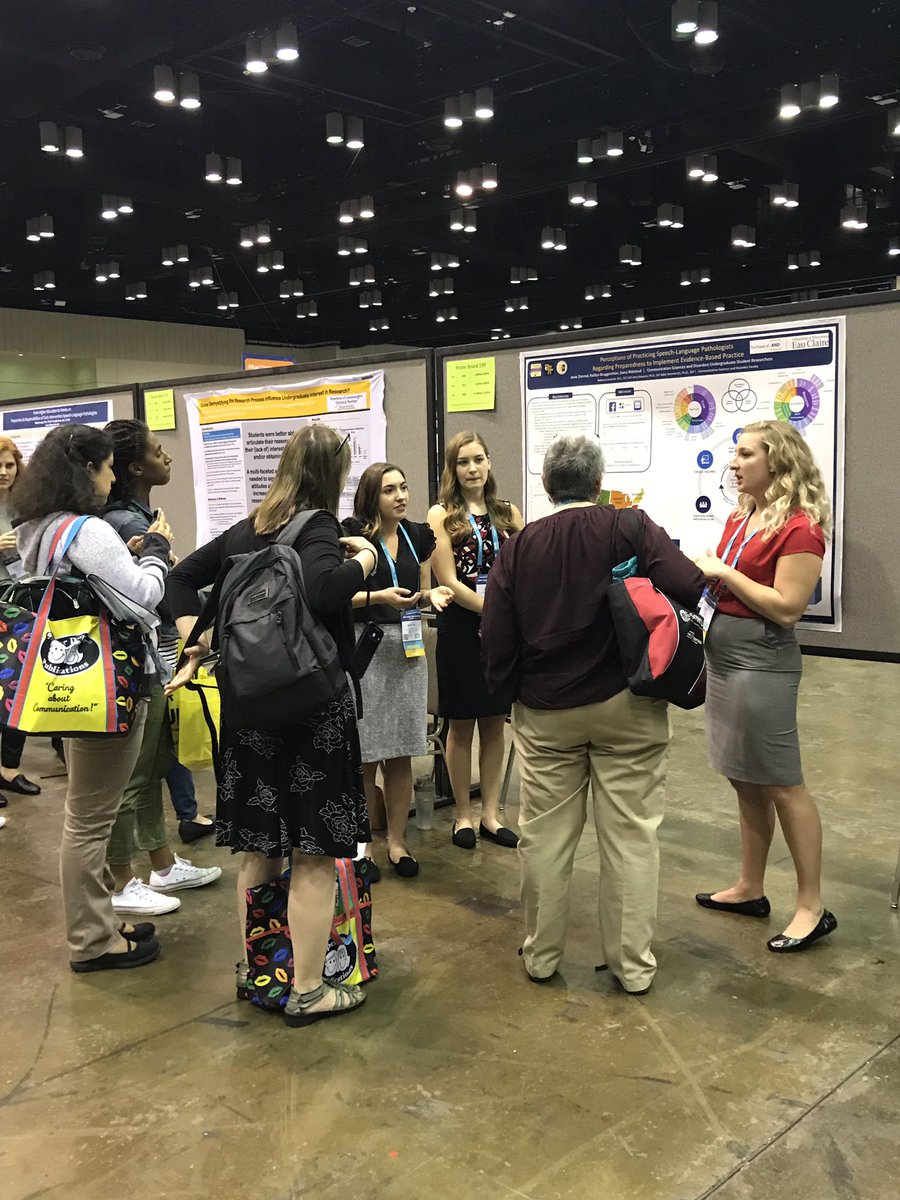 becca_jarzynski's tweet image. Look at all this interest in the facilitators &amp;amp; barriers to evidence-based practice! Awesome presentation by awesome #uwec students #ebpslp #slpeeps #ASHA2019
