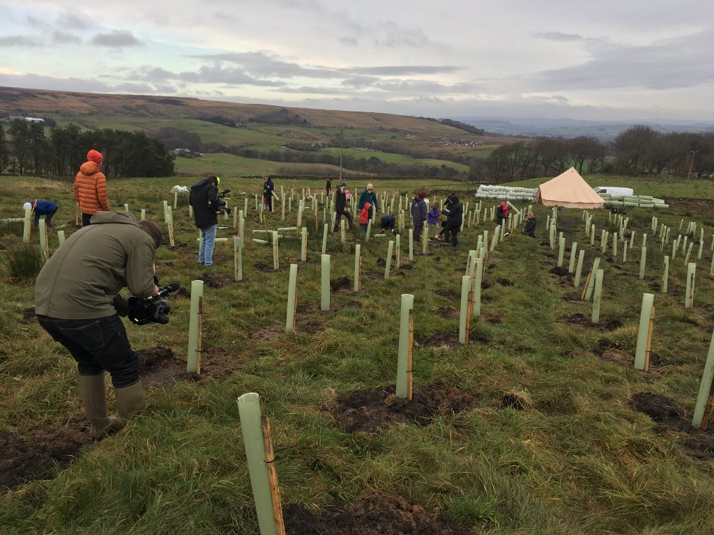 What a wonderful time we had today with <a href="/CityofTreesMcr/">City of Trees</a> helping us with our @WoodlandTrust primary schools planting day as part of the #bigclimatefightback The kids loved it and one excitedly told me, ‘We’ve planted at least 15 trees!’ Oh and Newsround where there to film it all!