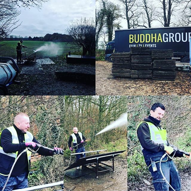 BuddhaGroupLtd's tweet photo. The #trackmats have to be cleaned too! Ready for the next #hire - and they are extra muddy this week.... but the guys take it in their stride hitting them with the jet wash 95% of the time 😉 #trackmatuk #trackmathire #groundprotection #groundmats #trackmatting #groundmats #m… https://t.co/0SgMyJyCgh