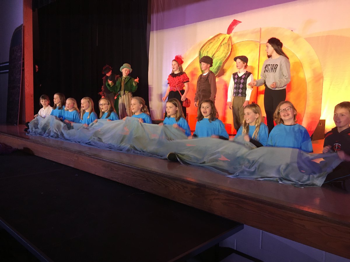 Tonight is the big night! After months of rehearsals, it's opening night! The cast and crew are excited to share "James and the Giant Peach Jr." with you. Shows are tonight at 7pm and Saturday at 1pm in the school gym. Purchase tickets at the door. You don't want to miss this!