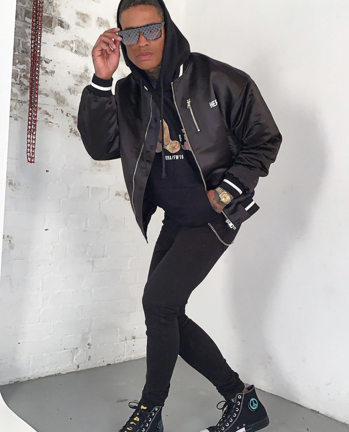 HERA Clothing on X tyronehermitt17 Wearing our Bear print hoodie Black bomber jacket HERA https t Bm1cMaUjxi X