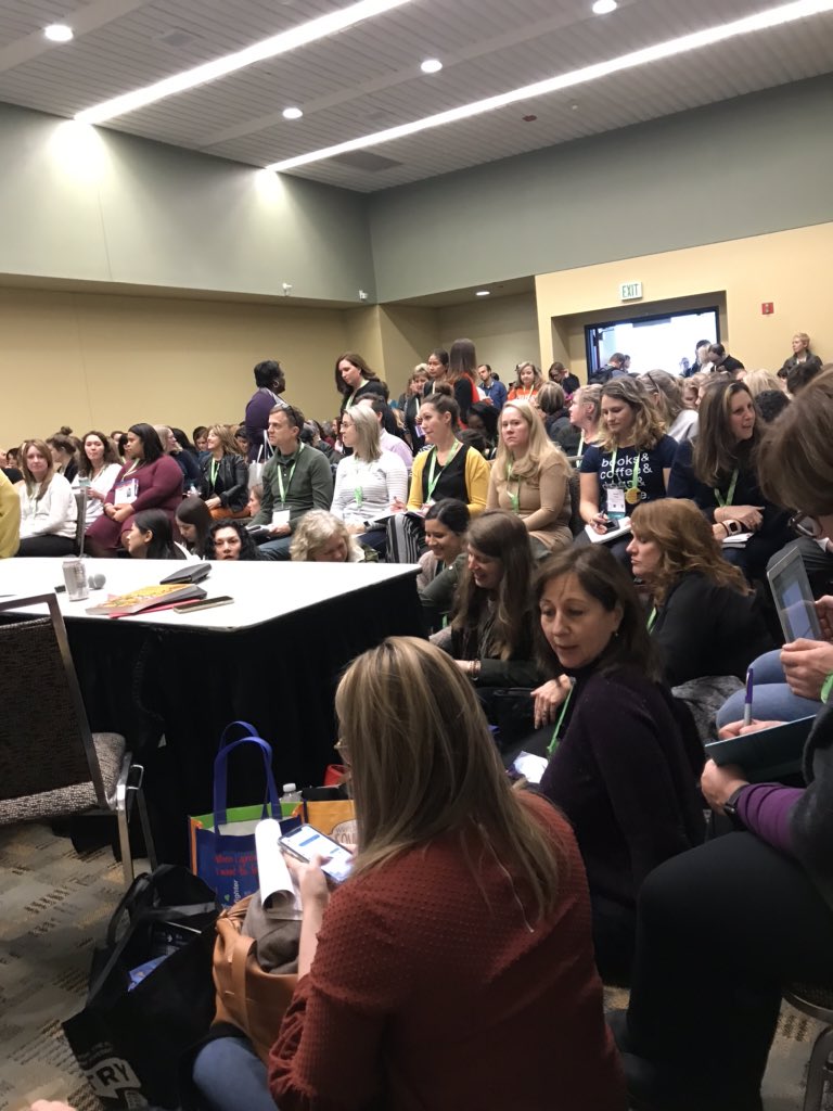 Looking forward to hearing from <a href="/MisterMinor/">Cornelius Minor</a> <a href="/KyleneBeers/">Kylene Beers</a> and @Stephharvey49 !!!! Packed session!!  #NCTE19 #mentors