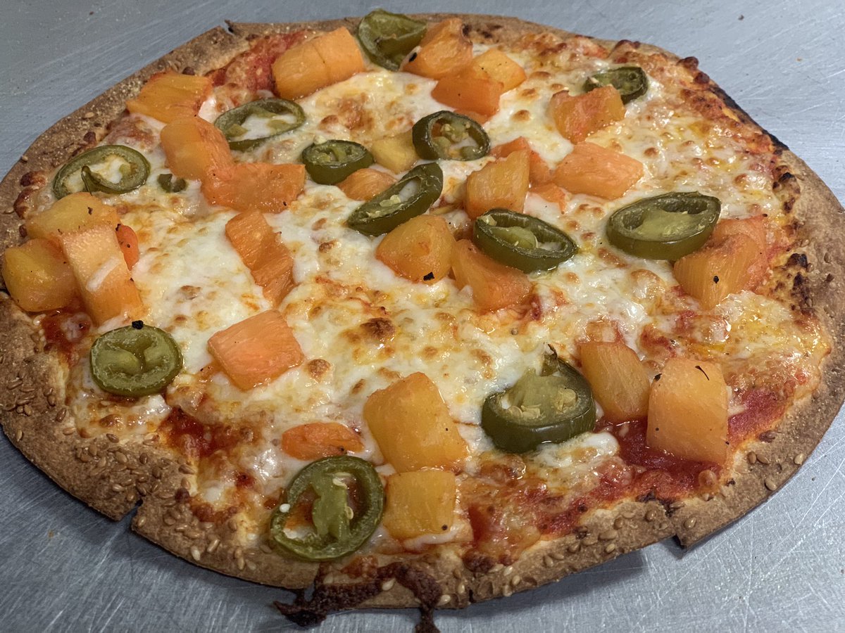 Have you tried our “Hawaiian Kuntal” Pizza.... yes we put pineapple on our pizzas!!
Indian spiced grilled fresh pineapple with Pickled Jalapeños, on Bombay pizza sauce and mozzarella.