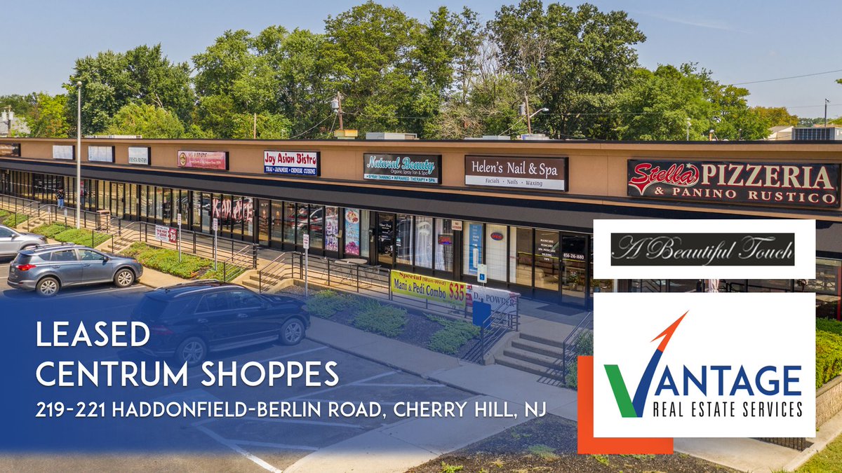 Vantage_CRE's tweet photo. #VantageRES is pleased to announce that A Beautiful Touch, a wedding accessory boutique, has signed a lease for their newest location at Centrum Shoppes, 219-221 Haddonfield-Berlin Road, Cherry Hill, NJ.

Learn More: https://t.co/THPTl0zpe2

#CRE #CRE365 #Retail #NJRealEstate https://t.co/KLecoeczp1