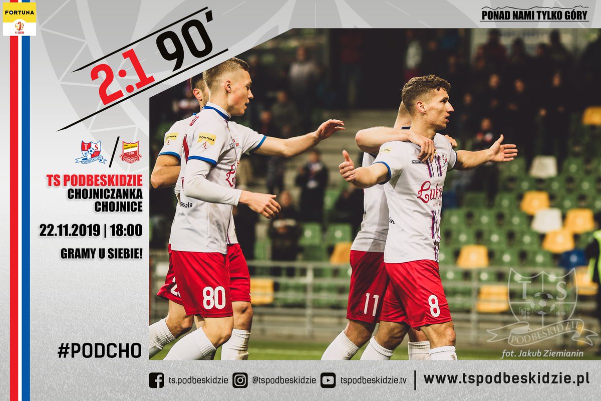 TSP_SA's tweet photo. 90'⏱ | Podbeskidzie 2⃣🆚1⃣ Chojniczanka
Po bardzo zaciętym meczu wygrywamy z Chojniczanką 2:1! Warta gra dopiero jutro, więc przynajmniej na kilkanaście godzin miano lidera @_1liga_ zostaje w Bielsku-Białej!
#PonadNamiTylkoGóry!
#PODCHO
--
💻LIVE ➡ https://t.co/u3Fakj7mkV https://t.co/oJY8sbpxsY